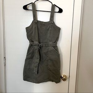American Eagle green jean overall dress